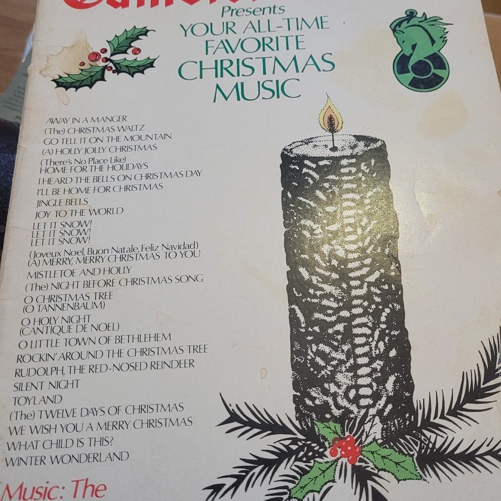 Vintage Christmas Music Album Cover with Candle Artwork